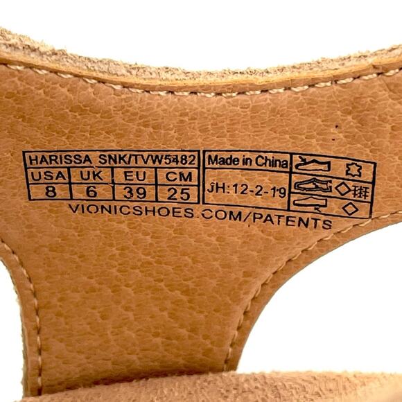 Vionic Harissa Women Sandal Sz 8 Tan Leather Arch Support Adjustable Strap Comfy - Picture 5 of 16